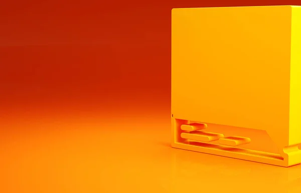 Icono de diagnóstico de rayos X de Yellow Lungs aislado sobre fondo naranja. Instantánea de los pulmones. Concepto minimalista. 3D ilustración 3D render —  Fotos de Stock