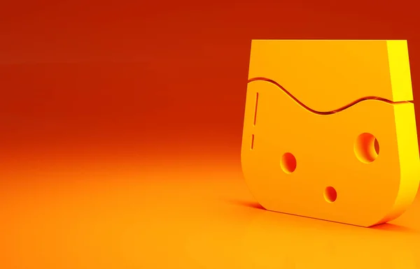黄色威士忌图标孤立在橙色背景 最低纲领的概念 3D渲染3D插图 — 图库照片