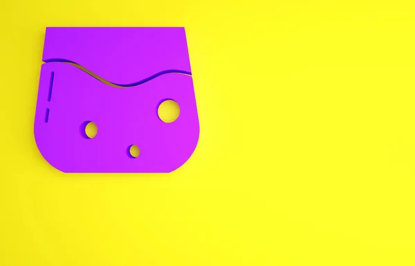 紫色威士忌图标孤立在黄色背景 最低纲领的概念 3D渲染3D插图 — 图库照片