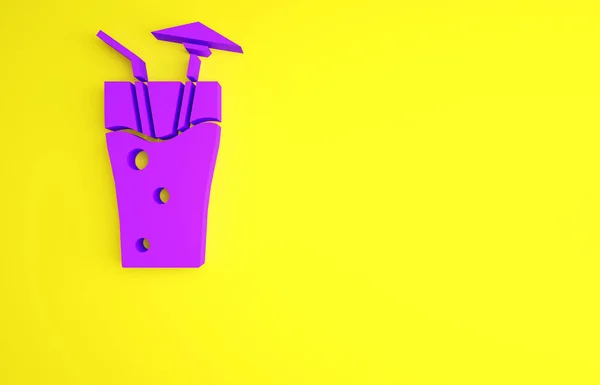 Purple Cocktail Bebida Alcohólica Con Icono Paraguas Aislado Sobre Fondo —  Fotos de Stock