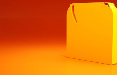 Sarı Takım Elbise simgesi turuncu arkaplanda izole edildi. Smokin mi? Kravatlı gelinlik. Minimalizm kavramı. 3d illüstrasyon 3B canlandırma.