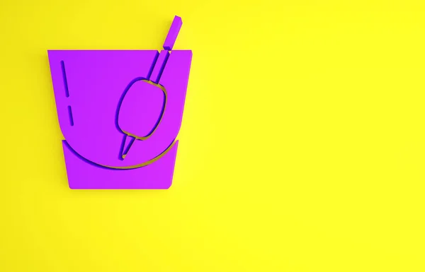Фіолетовий Коктейль Кривава Мері Значок Ізольовано Жовтому Тлі Концепція Мінімалізму — стокове фото