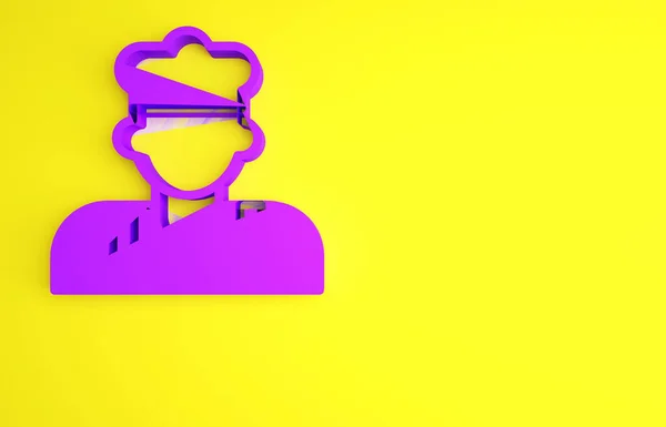 Purple Cook Εικονίδιο Απομονώνονται Κίτρινο Φόντο Σύμβολο Σεφ Μινιμαλιστική Έννοια — Φωτογραφία Αρχείου
