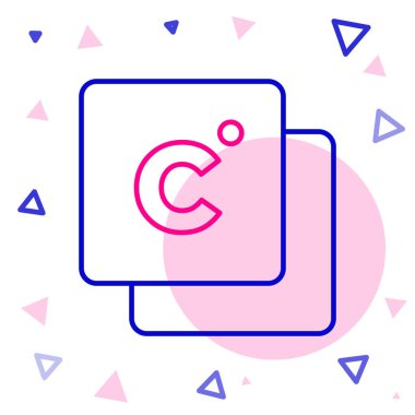 Beyaz arkaplanda izole edilmiş Celsius çizgisi simgesi. Renkli taslak konsepti. Vektör.