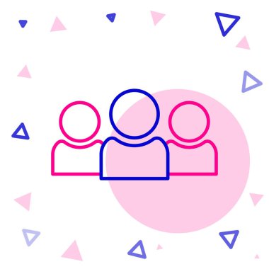 Satır Kullanıcıları grup simgesi beyaz arkaplanda izole edildi. Bir grup insan ikonu. İş simgesi - kullanıcı profili simgesi. Renkli taslak konsepti. Vektör.