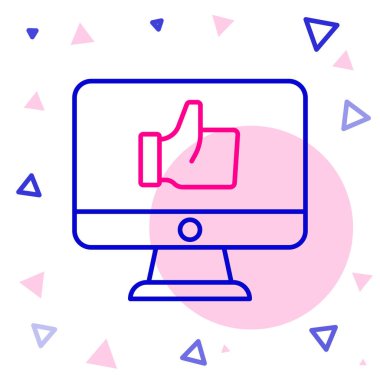 Çizgi El beyaz arkaplanda izole edilmiş bir simge gibi. Renkli taslak konsepti. Vektör.