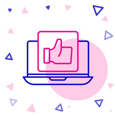 Çizgi El beyaz arkaplanda izole edilmiş bir simge gibi. Renkli taslak konsepti. Vektör.