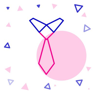 Çizgi Bağlama simgesi beyaz arkaplanda izole edildi. Boyunbağı ve boyun bezi sembolü. Renkli taslak konsepti. Vektör.