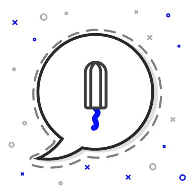 Beyaz arka planda izole edilmiş çizgi adetleri ve hijyenik tampon ikonu. Kadın hijyen ürünleri. Renkli taslak konsepti. Vektör.