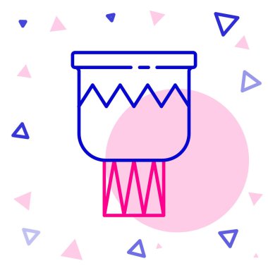 Satır Davul simgesi beyaz arkaplanda izole edildi. Müzik işareti. Müzik aleti sembolü. Renkli taslak konsepti. Vektör.