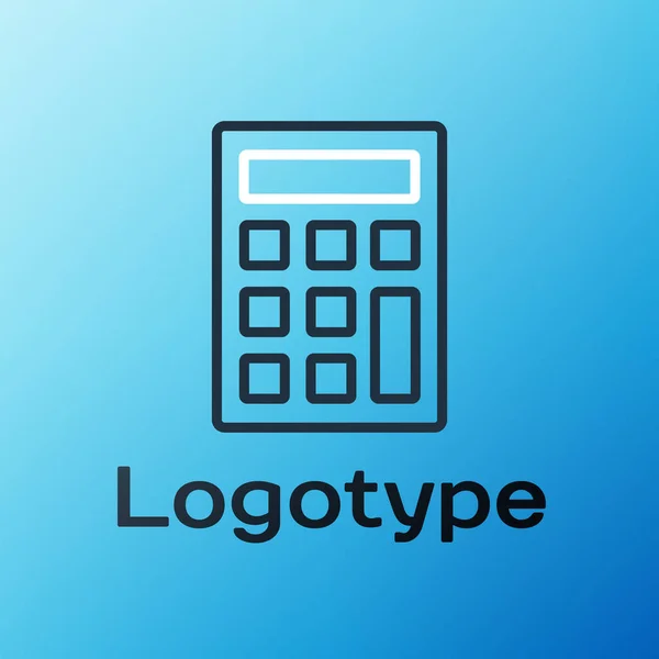 Line Calculator Ikon Isolerad Blå Bakgrund Bokföringssymbol Beräkningar Matematik Utbildning — Stock vektor