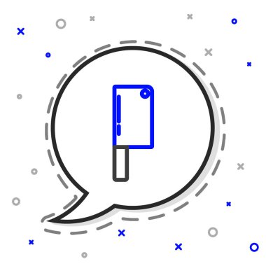 Line Meat helikopter simgesi beyaz arkaplanda izole edildi. Et için mutfak bıçağı. Kasap bıçağı. Mutlu Cadılar Bayramı Partisi. Renkli taslak konsepti. Vektör.