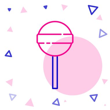 Line Lolipop simgesi beyaz arkaplanda izole edildi. Yemek, lezzetli bir sembol. Mutlu Cadılar Bayramı Partisi. Renkli taslak konsepti. Vektör.