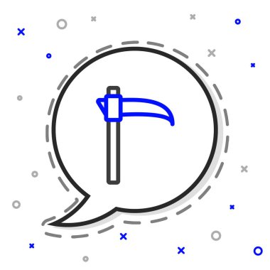 Çizgi Tırpan simgesi beyaz arkaplanda izole edildi. Mutlu Cadılar Bayramı Partisi. Renkli taslak konsepti. Vektör.