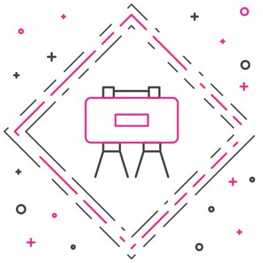 Beyaz arka planda izole edilmiş askeri mayın ikonu. Claymore mayın patlayıcısı. Anti-personel mayını. Ordu patlayıcısı. Renkli taslak konsepti. Vektör.