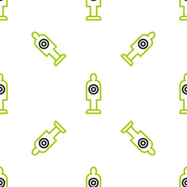 Beyaz arka planda izole edilmiş ikon vurmak için Line Human hedef sporu. Atış mesafesi ya da atış mesafesi için sayıları olan temiz bir hedef. Vektör.