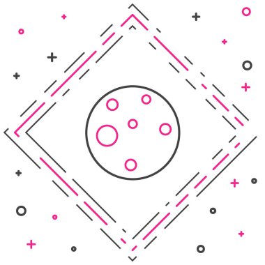 Mars Gezegeni çizgi simgesi beyaz arkaplanda izole edildi. Renkli taslak konsepti. Vektör.