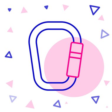 Çizgi Karabina simgesi beyaz arkaplanda izole edildi. Olağanüstü bir spor. Spor malzemeleri. Renkli taslak konsepti. Vektör.