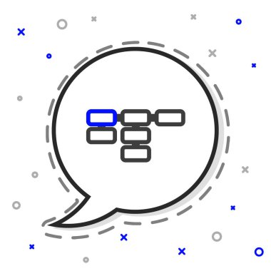 Satır Sitesi haritası simgesi beyaz arkaplanda izole edildi. Renkli taslak konsepti. Vektör.