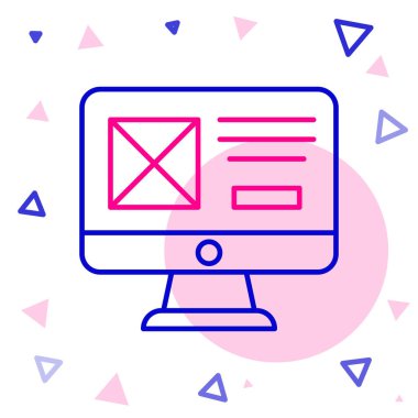 Beyaz arkaplanda UI veya UX tasarım simgesi izole edildi. Renkli taslak konsepti. Vektör.