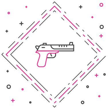 Çöl Kartalı silah ikonu beyaz arka planda izole edildi. Renkli taslak konsepti. Vektör.