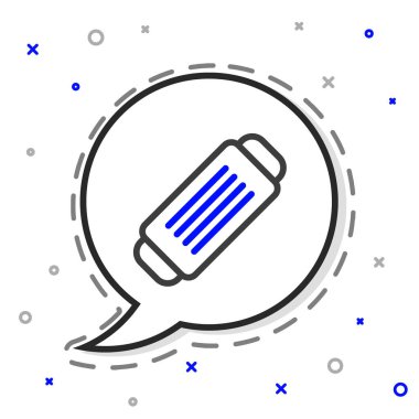 Çizgi Medikal Maske simgesi beyaz arkaplanda izole edildi. Renkli taslak konsepti. Vektör.