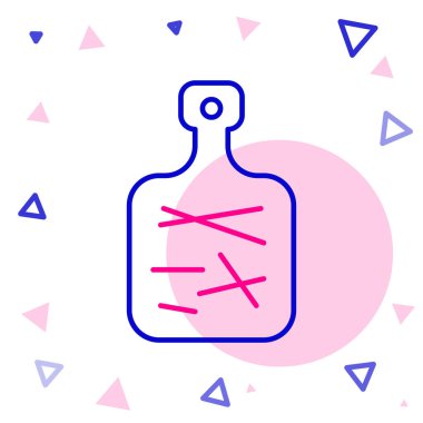 Çizgi kesme tahtası simgesi beyaz arkaplanda izole edildi. Kesme tahtası sembolü. Renkli taslak konsepti. Vektör.