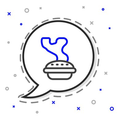 Beyaz arka planda izole edilmiş ev yapımı turta simgesi. Renkli taslak konsepti. Vektör.