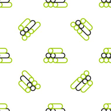 Ahşap çizgi günlüğü simgesi beyaz arkaplanda izole edilmiş pürüzsüz desen. Yakacak odun yığını. Vektör.