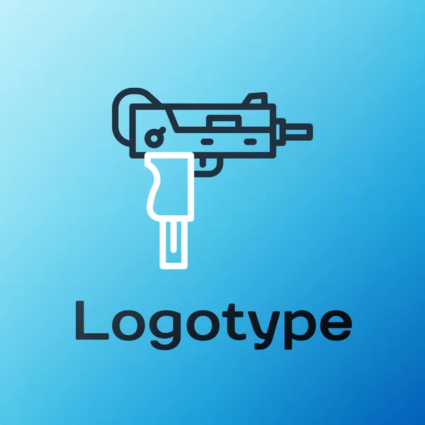 Иконка Пистолета Пулемета Uzi Изолирована Синем Фоне Автоматическое Оружие Красочная — стоковый вектор