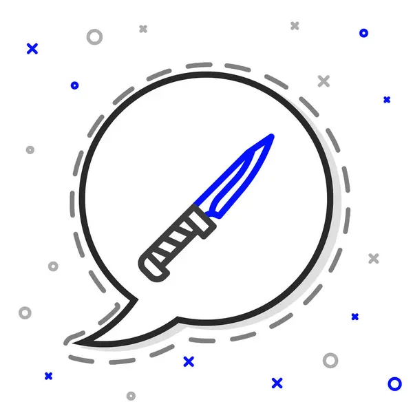 Linka Vojenský Nůž Ikona Izolované Bílém Pozadí Barevný Koncept Vektor — Stockový vektor