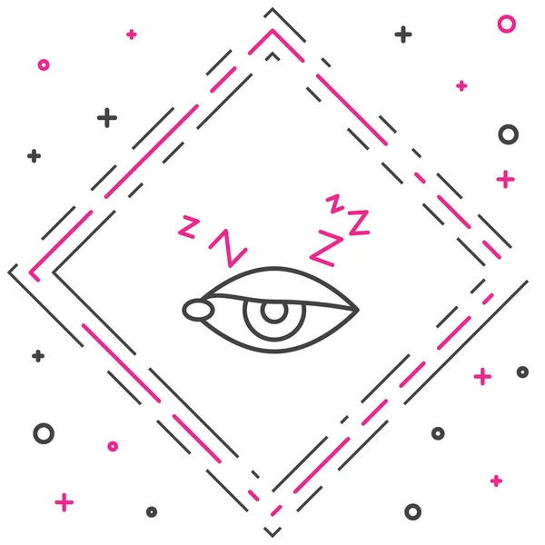 Line Insomnia Symbol Isoliert Auf Weißem Hintergrund Schlafstörungen Mit Kapillaren — Stockvektor