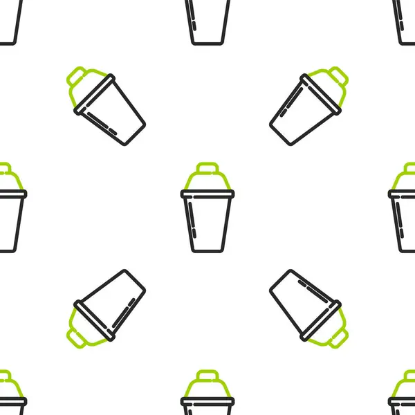 Línea Cocktail Shaker Icono Aislado Patrón Sin Costuras Sobre Fondo — Vector de stock