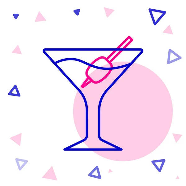 Line Martini Glassymbol Isoliert Auf Weißem Hintergrund Cocktail Symbol Weinglas — Stockvektor