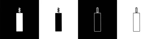 Set Detonar Icono Bomba Dinamita Aislado Sobre Fondo Blanco Negro — Vector de stock