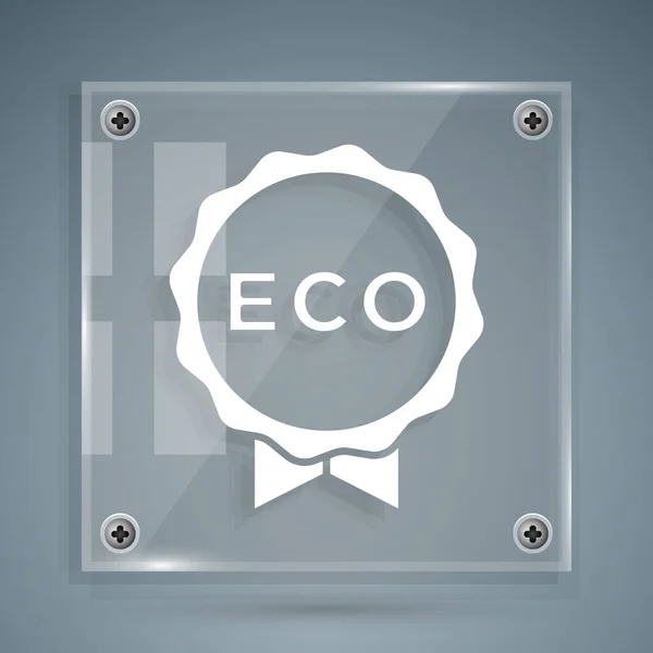 Banner Branco Etiqueta Etiqueta Logotipo Para Eco Verde Ícone Comida —  Vetores de Stock