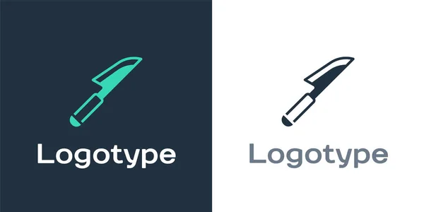 Logotype Knife Icoon Geïsoleerd Witte Achtergrond Bestek Symbool Logo Ontwerp — Stockvector