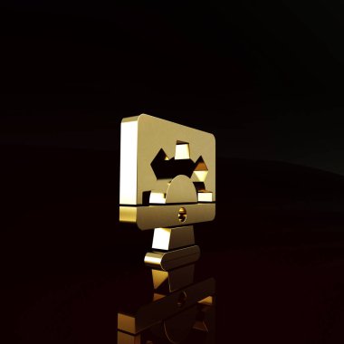 Altın Yazılım, Web Geliştirme, programlama konsepti simgesi kahverengi arka planda izole. Programlama dili ve program kodu ekranda. Minimalizm kavramı. 3d illüstrasyon 3B canlandırma.