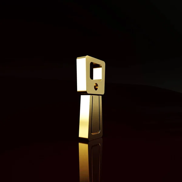 Gold Digital Бесконтактный Термометр Инфракрасным Светом Значок Изолирован Коричневом Фоне — стоковое фото