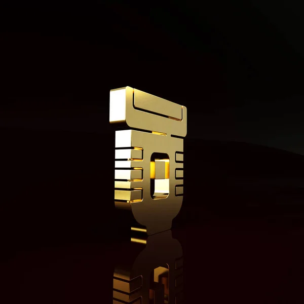 Gold Epilator Symbol Isoliert Auf Braunem Hintergrund Enthauptung Mit Dem — Stockfoto