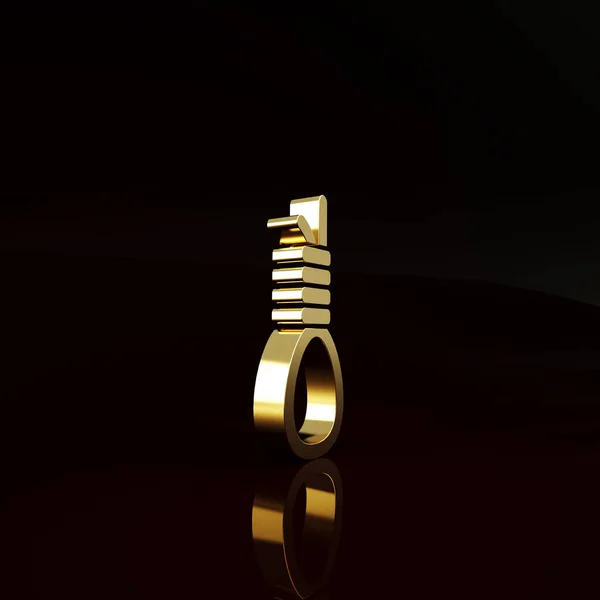 Boucle Corde Gold Gallows Isolée Sur Fond Brun Corde Attachée — Photo