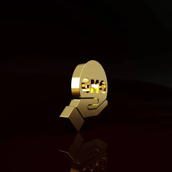Gvo Symbol Gold Isoliert Auf Braunem Hintergrund Akronym Für Genetisch — Stockfoto