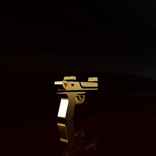 Ikona Pistoletu Gold Desert Wyizolowana Brązowym Tle Koncepcja Minimalizmu Ilustracja — Zdjęcie stockowe