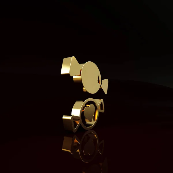 Gold Candy Εικονίδιο Απομονώνονται Καφέ Φόντο Μινιμαλιστική Έννοια Απεικόνιση Καθιστούν — Φωτογραφία Αρχείου
