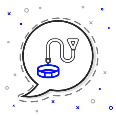 Beyaz arkaplanda isim etiketi simgesi olan satır yakası. Evcil hayvanlar için basit malzemeler. Kedi köpek bakımı. Evcil hayvan zincirleri. Renkli taslak konsepti. Vektör.