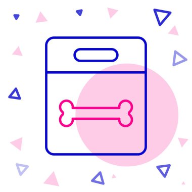 Çizgi Köpeği kemik simgesi beyaz arkaplanda izole edildi. Besin sembolü. Renkli taslak konsepti. Vektör.