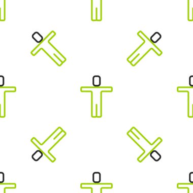 Çizgi başı avlama ikonu beyaz arka planda izole edilmiş pürüzsüz desen. İş hedefi ya da İstihdam tabelası. İş için insan kaynakları ve adam toplama. Vektör.