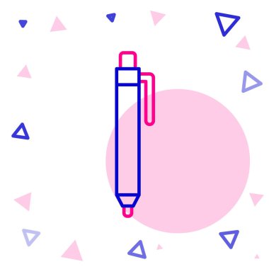 Beyaz arkaplanda satır kalem simgesi izole edildi. Renkli taslak konsepti. Vektör.