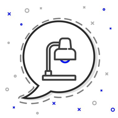 Çizgi Masa Lambası simgesi beyaz arkaplanda izole edildi. Renkli taslak konsepti. Vektör.