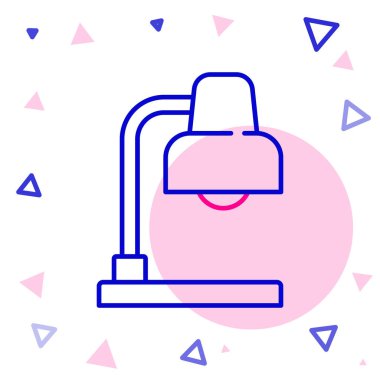 Çizgi Masa Lambası simgesi beyaz arkaplanda izole edildi. Renkli taslak konsepti. Vektör.